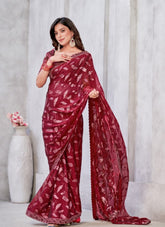 Georgette Saree in Red